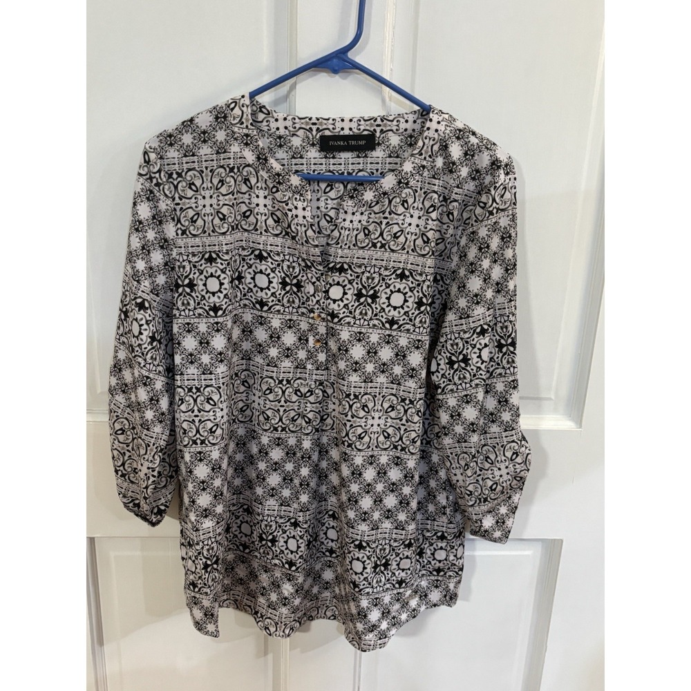 Ivanka Trump Black And White Blouse P